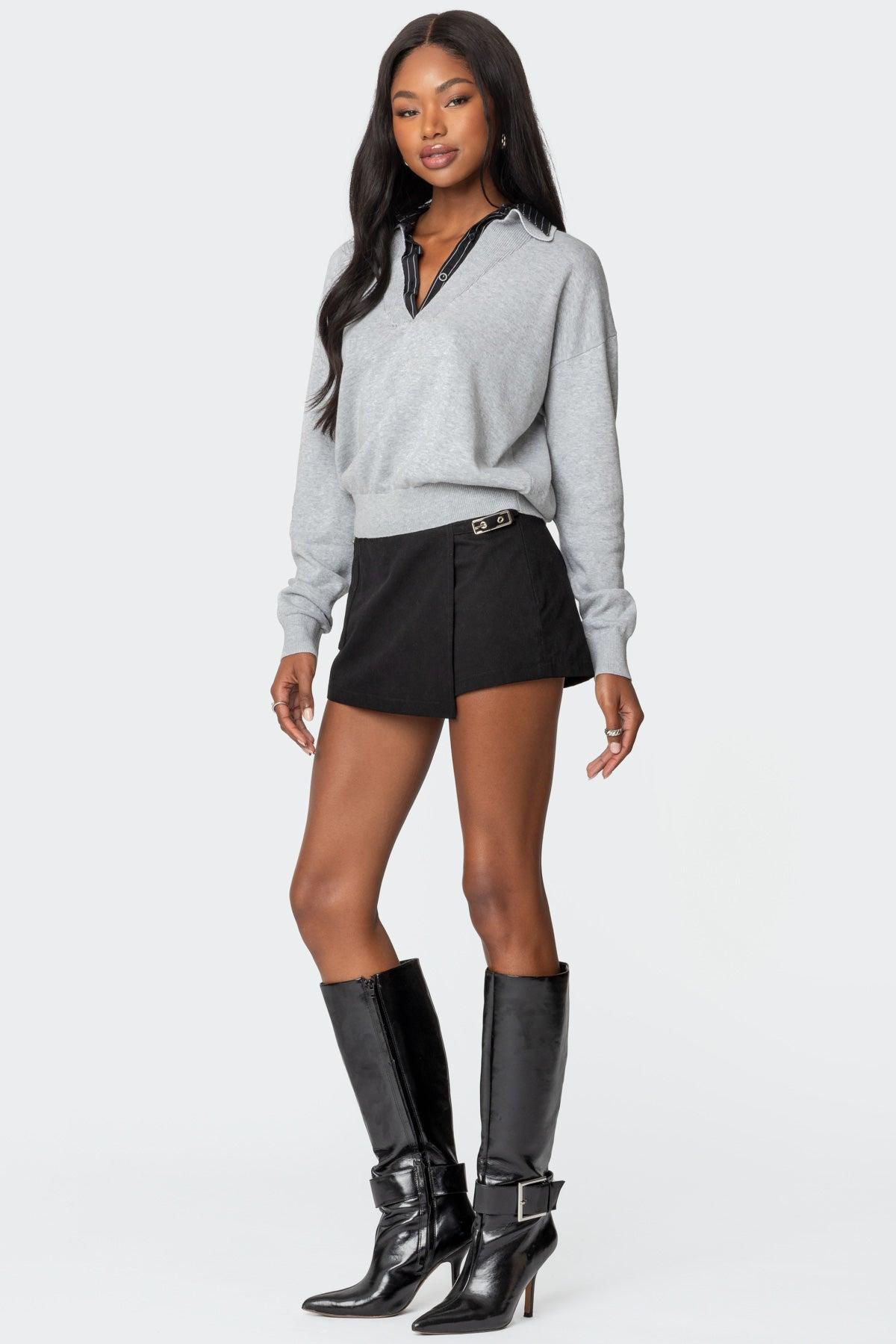 Rue Double Collared Sweater Product Image