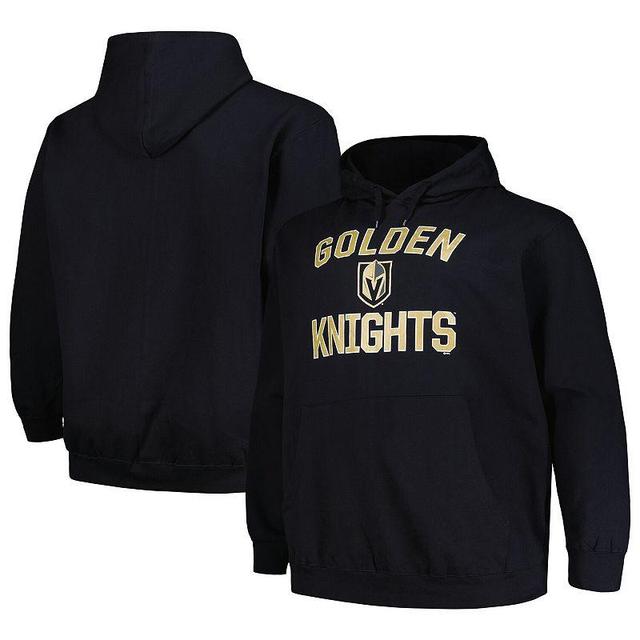 Mens Profile Black Vegas Golden Knights Big and Tall Arch Over Logo Pullover Hoodie Product Image