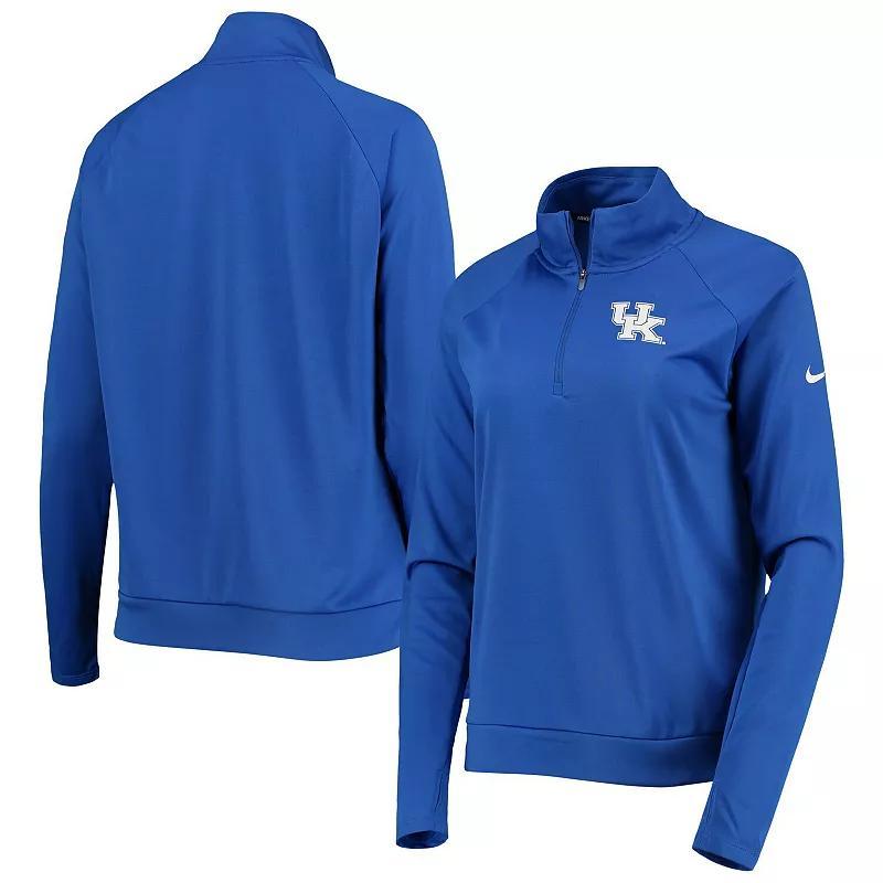 Womens Nike Royal Kentucky Wildcats Pacer Raglan Performance Quarter-Zip Jacket Product Image