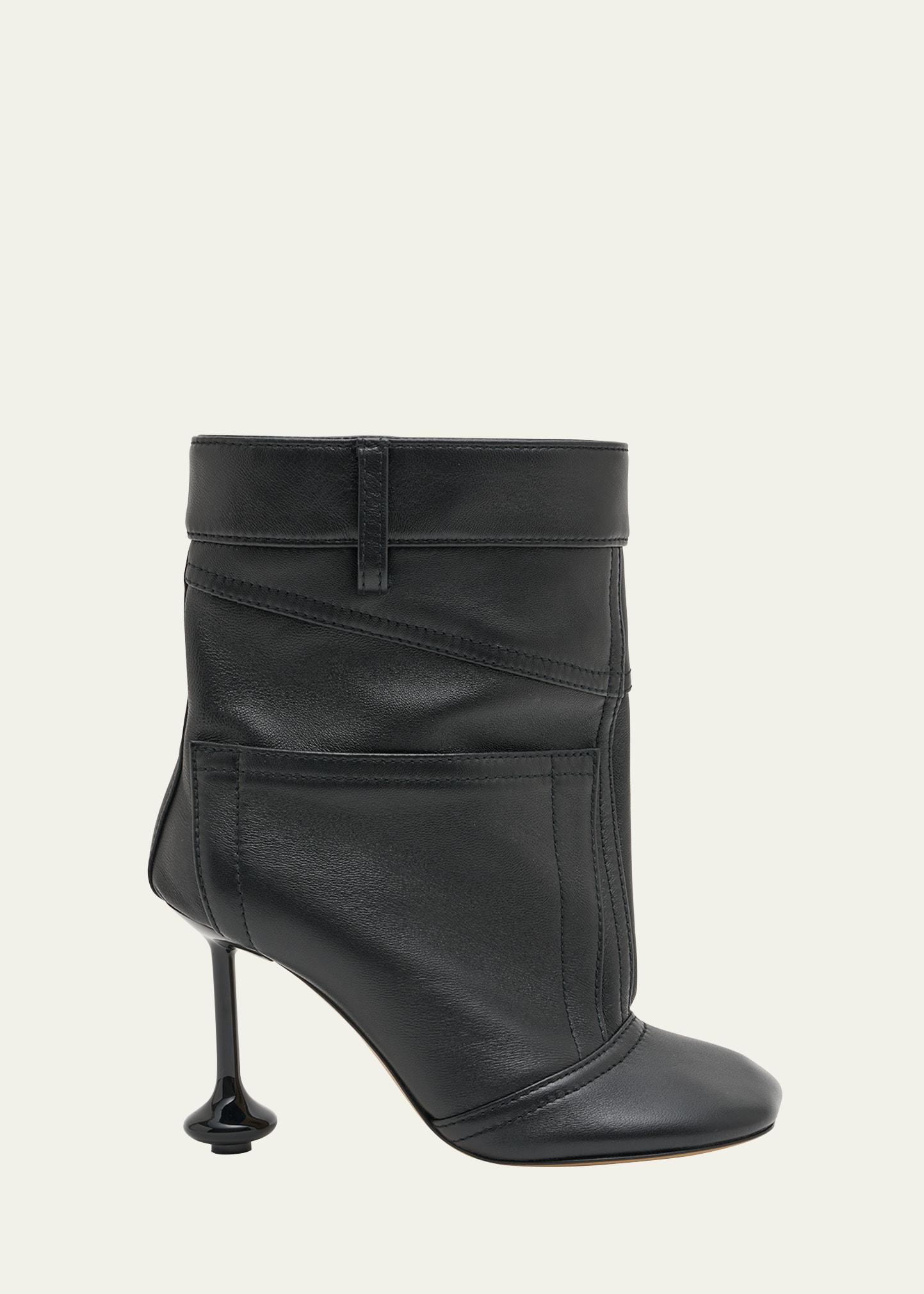 Loewe - Toy 90 Leather Ankle Boots - Womens - Black Product Image