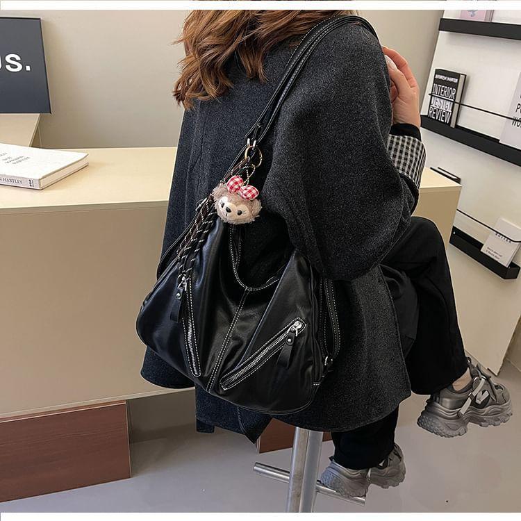 Multi-Pocket Faux Leather Backpack Product Image