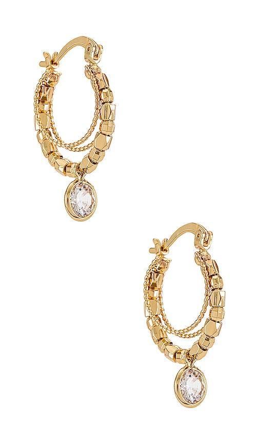 Ettika Beaded Crystal Hoop Earrings Product Image