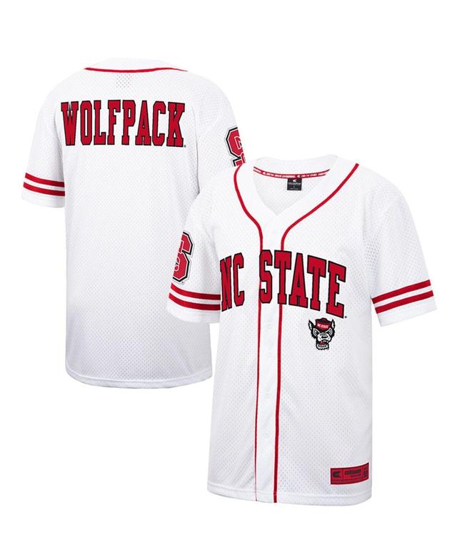 Mens Colosseum White and Red Nc State Wolfpack Free Spirited Baseball Jersey - White, Red Product Image