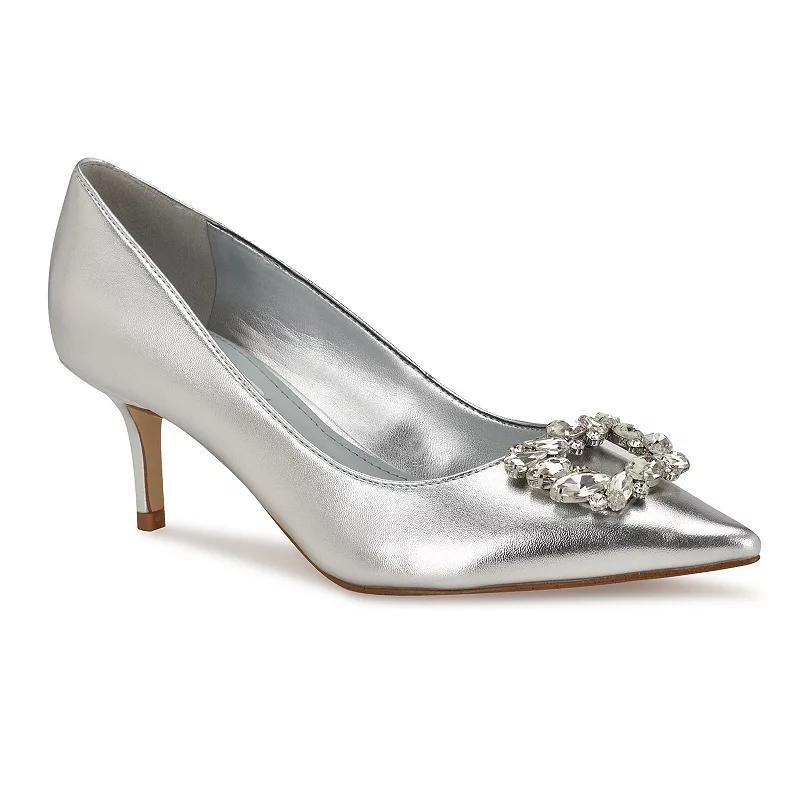 Nine West Avolon Womens Bridal Pointy Toe Embellished Dress Pumps Product Image