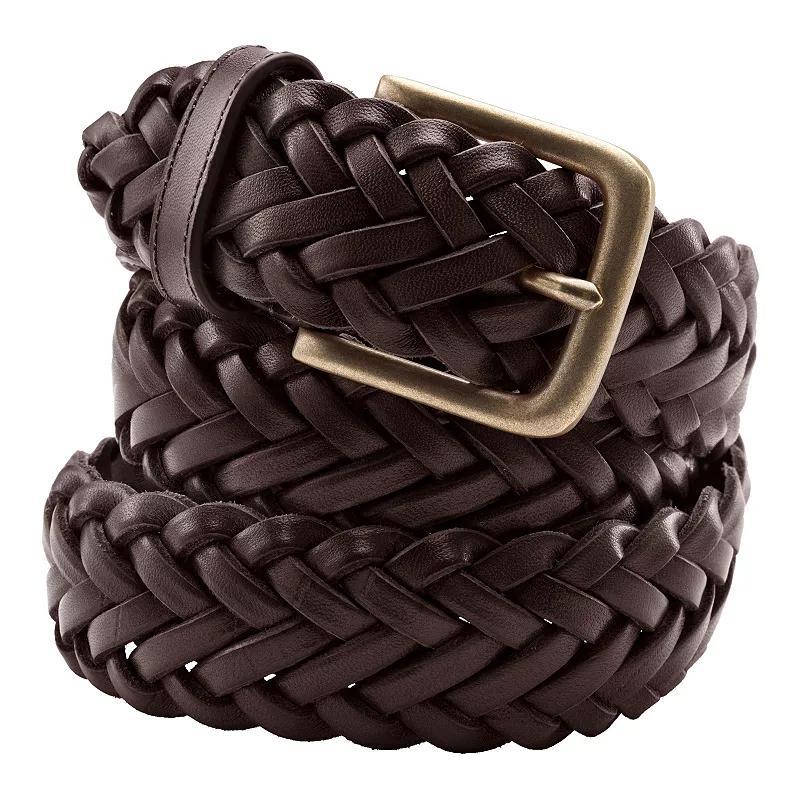 Mens Lands End Leather Braid Belt Product Image