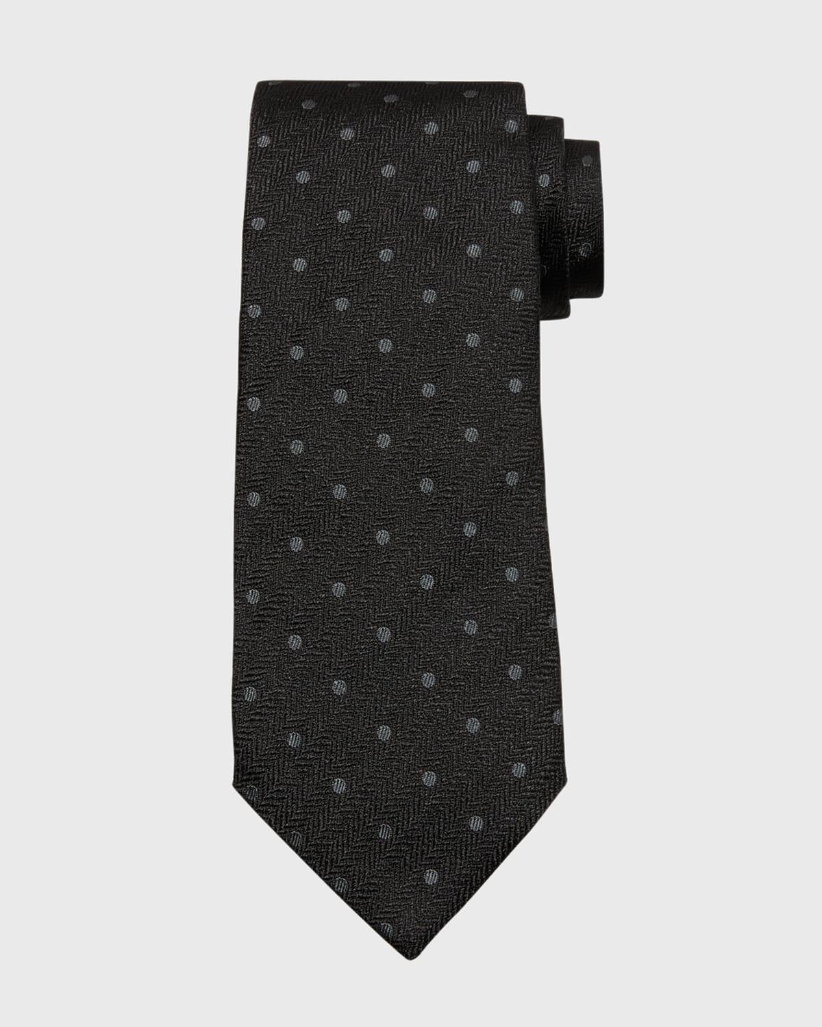 Mens Polka Dot Silk Tie Product Image