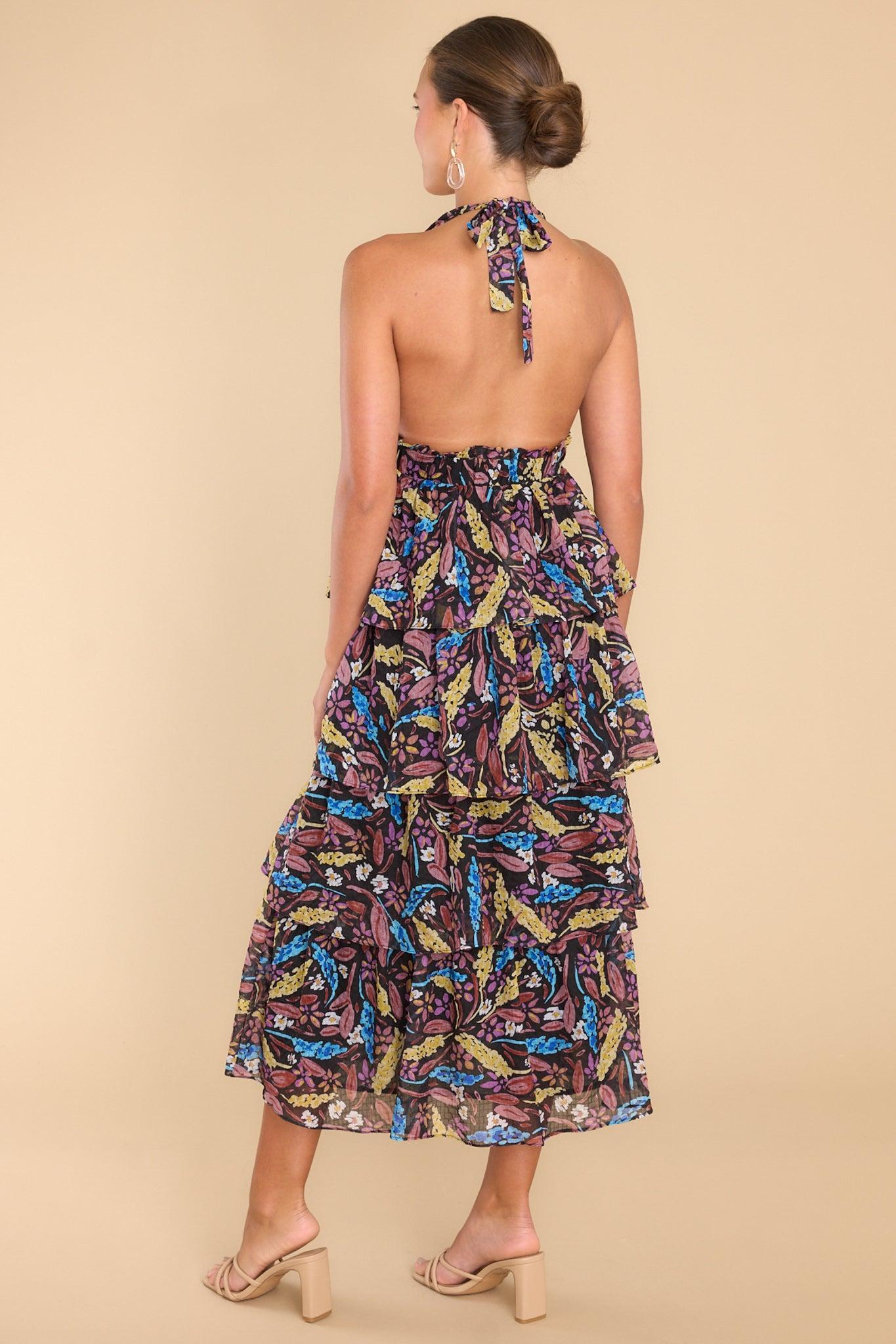 Lulua Black Multi Floral Maxi Dress Product Image