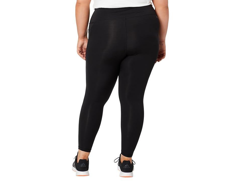 Plus Size adidas Optime Stash Pocket 7/8 Training Leggings, Womens Black Product Image