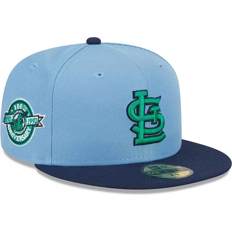 Mens New Era Blue/Navy St. Louis Cardinals Green Undervisor 59FIFTY Fitted Hat Product Image