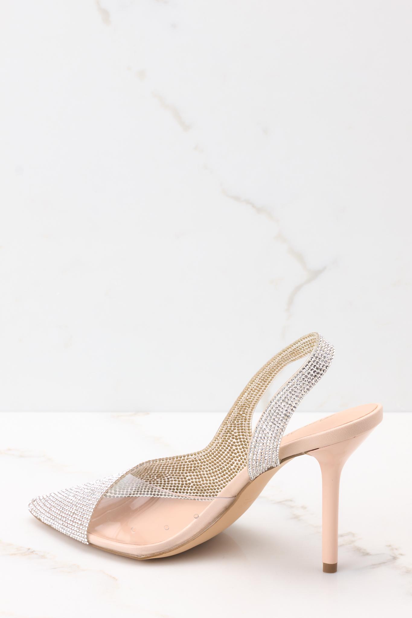 Two Steps Ahead Beige Rhinestone Heels Product Image