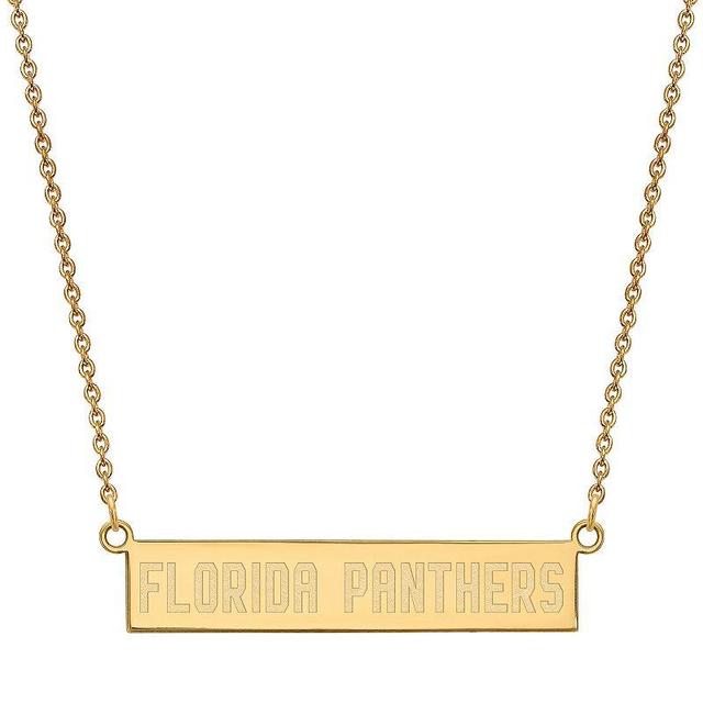 LogoArt Florida Panthers Sterling Silver Small Bar Necklace, Womens Gold Tone Product Image