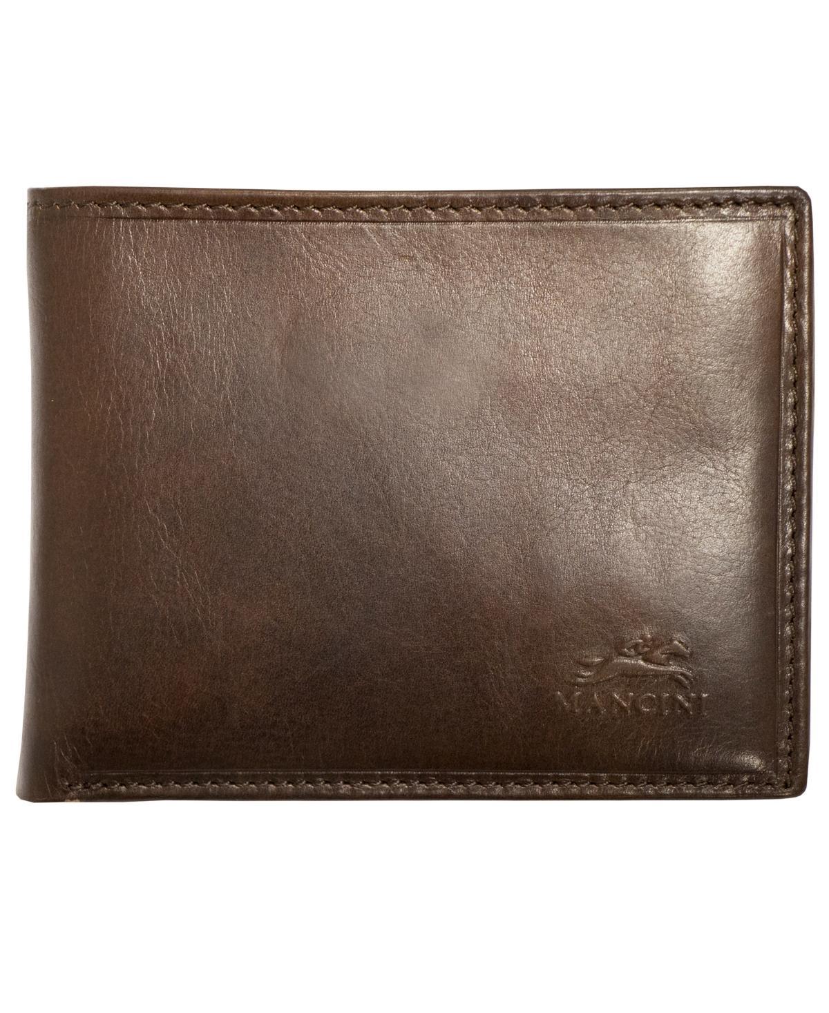 Mancini Men's Leather Bifold Wallet With Coin Pocket, Brown Product Image