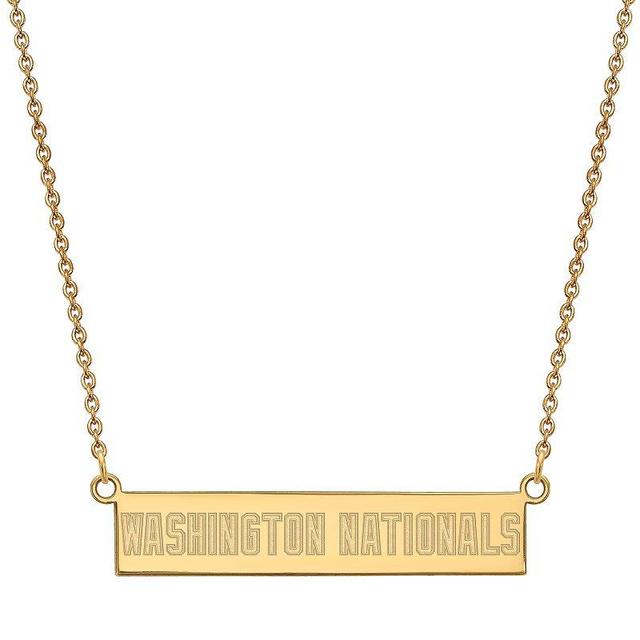 LogoArt Sterling Silver Washington Nationals Bar Necklace, Womens, 14k Gold Plated Product Image