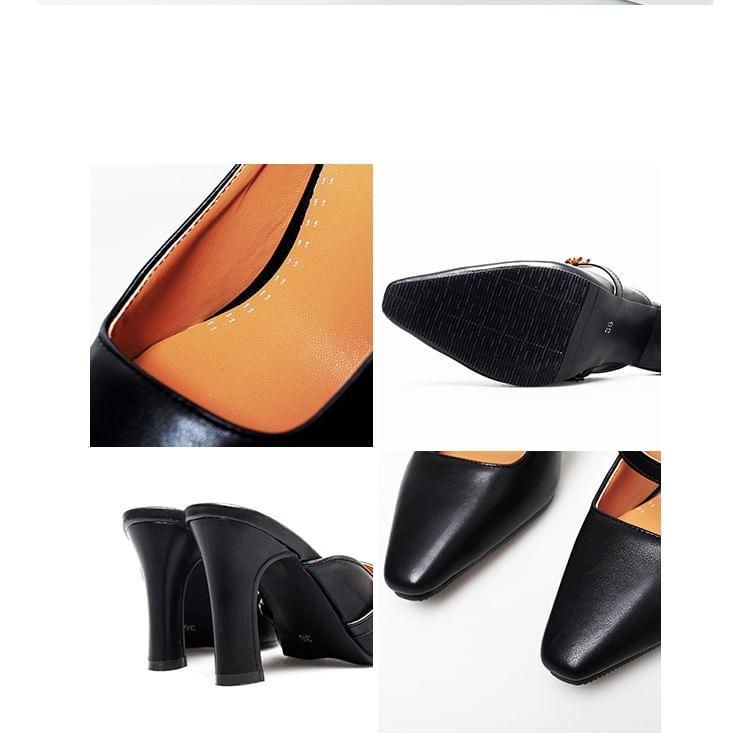 Square Toe High Heel Mary Jane Mules Product Image