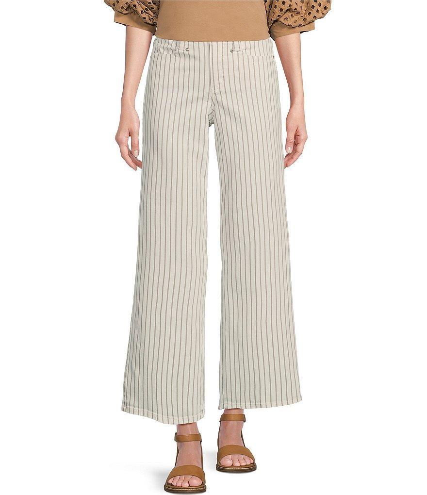 NYDJ Teresa Striped High Rise Wide Leg Ankle Jeans Product Image