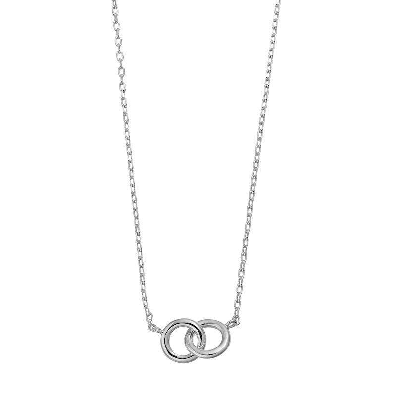 14k Gold Over Silver Interlocking Rings Necklace, Womens Sterling Product Image