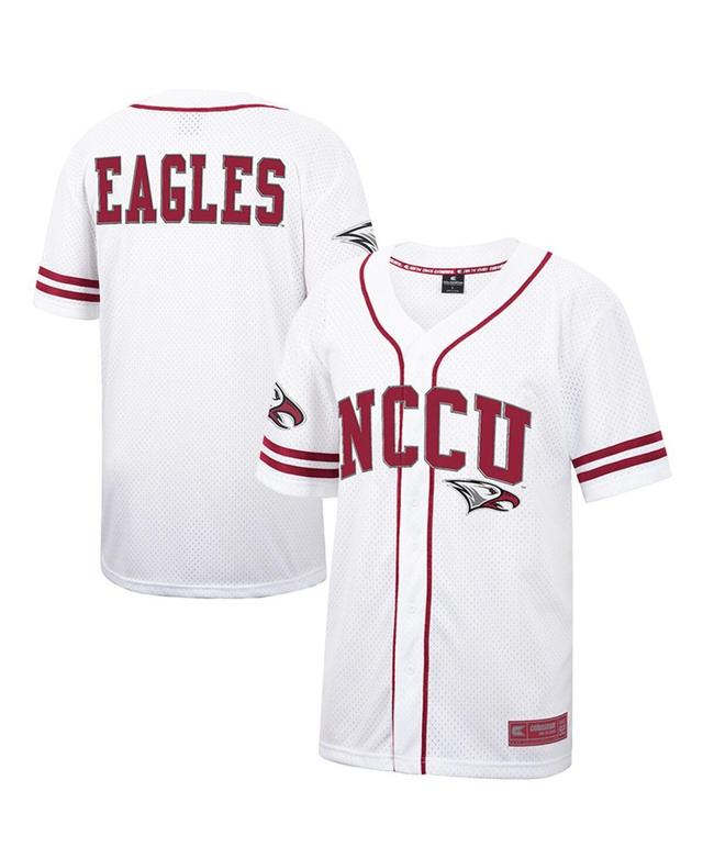 Mens Colosseum White, Maroon North Carolina Central Eagles Free Spirited Baseball Jersey - White, Maroon Product Image