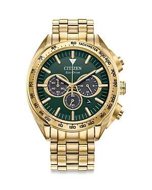 Citizen Eco-Drive Mens Chronograph Sport Luxury Two-Tone Stainless Steel Bracelet Watch 43mm Product Image