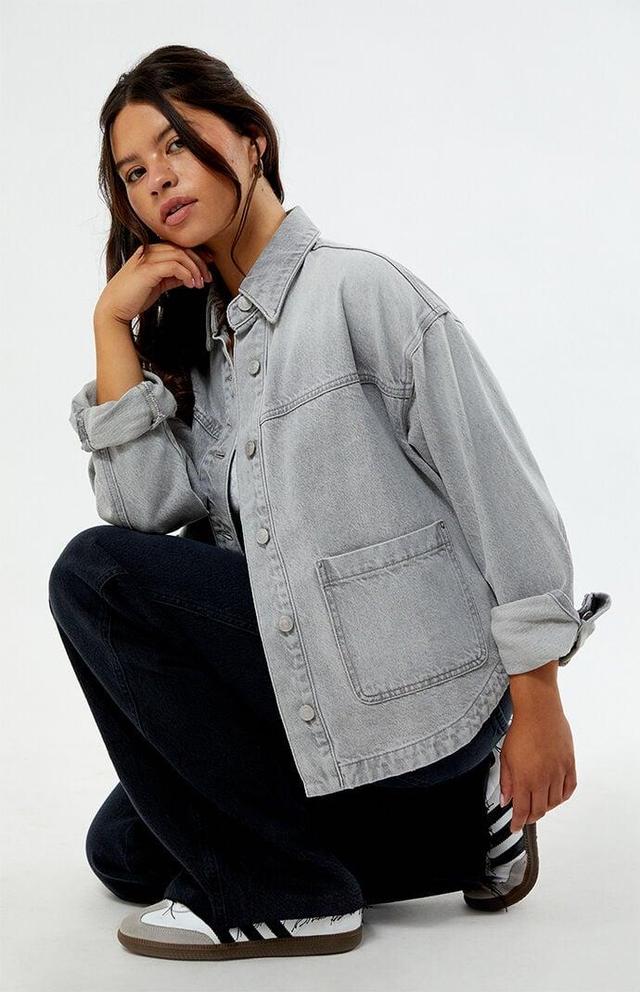 Women's Denim Shacket - Product Image