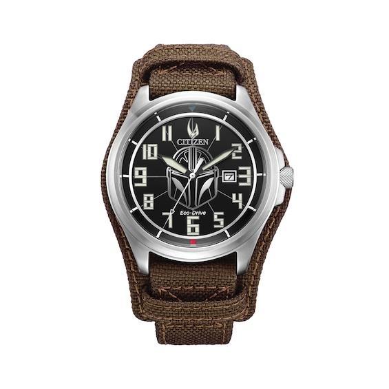 Star Wars by Citizen The Mandalorian Brown Leather Strap Watch 44mm Product Image