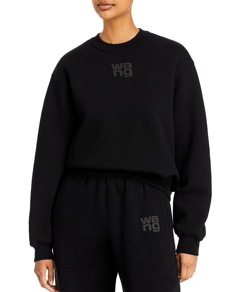 alexanderwang. t Womens Essential Cotton Blend Fleece Logo Sweateshirt Product Image