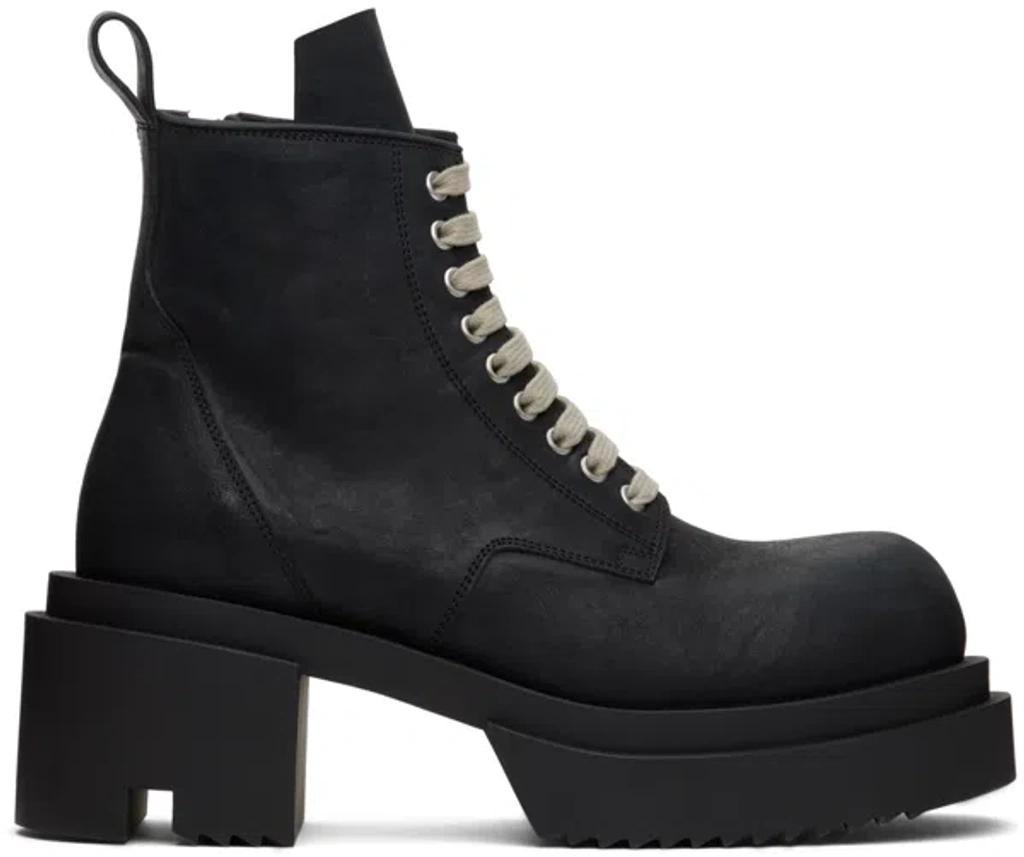 RICK OWENS 80mm Leather Platform Boots In Black Product Image