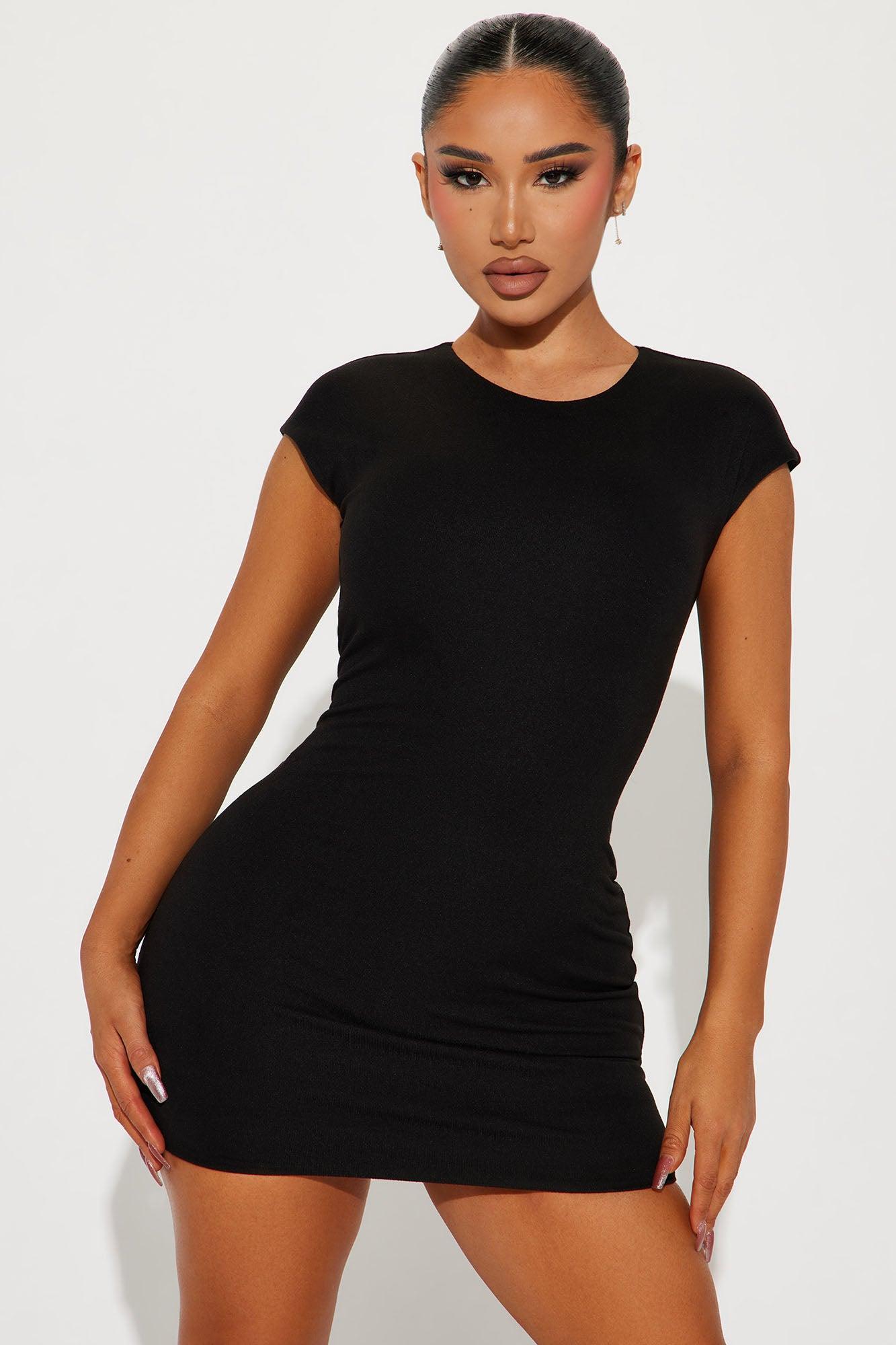 Rachel Double Lined Mini Dress - Black Product Image