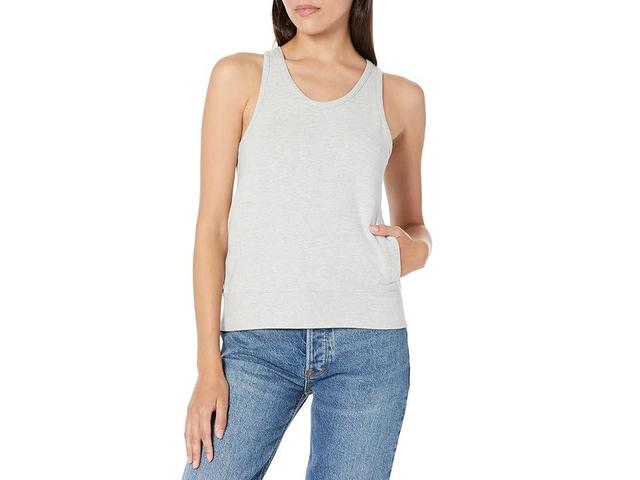 Norma Kamali Racer Tailored Terry Tank Top (Light Heather Grey) Women's Clothing Product Image