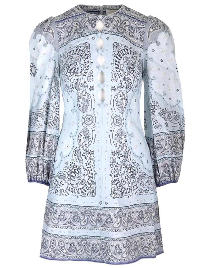 Paisley Print Dress In Blue Product Image