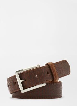 Peter Millar Mens Pebble Bison Belt | Color: Cognac | Size: 32 Product Image