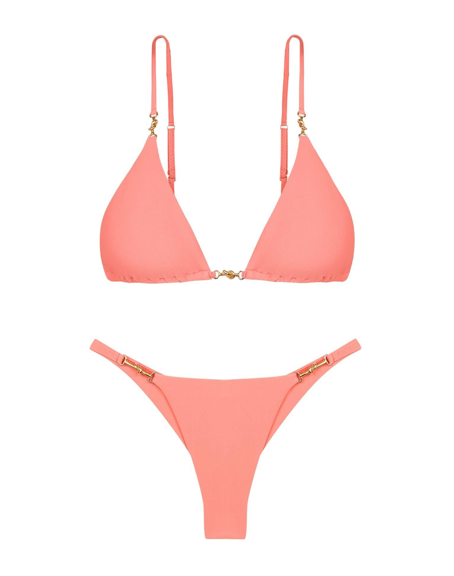 Cora Parallel Tri Top - Peach Product Image