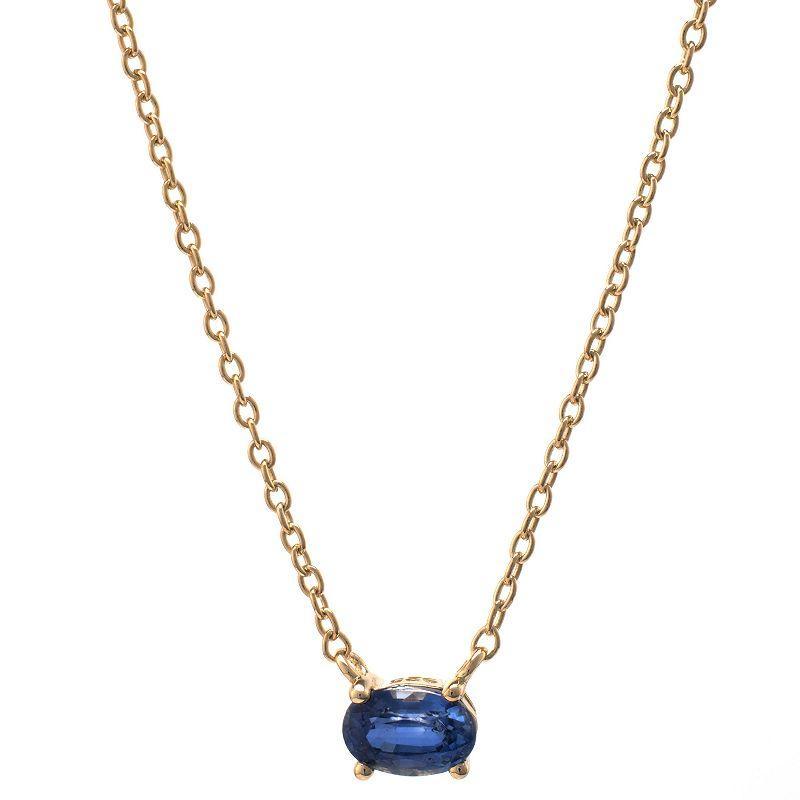 Gemistry 14k Gold Blue Kyanite Pendant Necklace, Womens Product Image