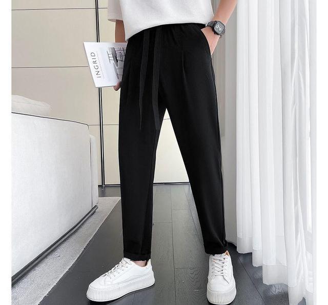 Mid Rise Plain Tapered Pants Product Image