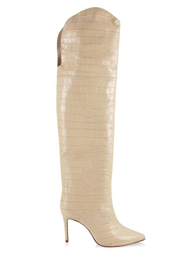 Womens Maryana Crocodile-Embossed Leather Over-The-Knee Boots Product Image