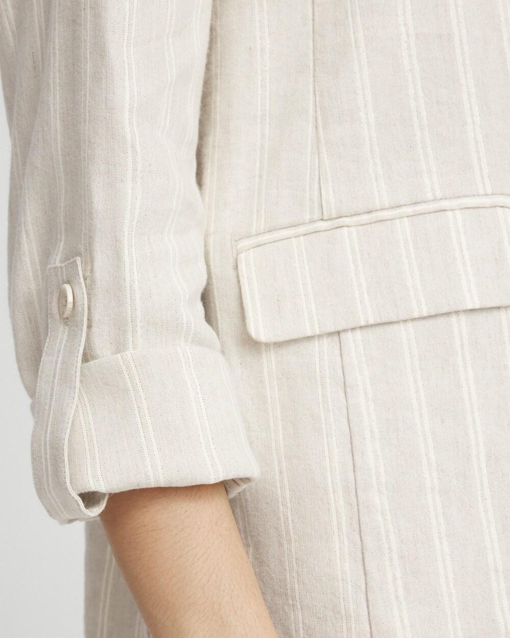 Linen Blend Stretch Stripe Blazer Product Image