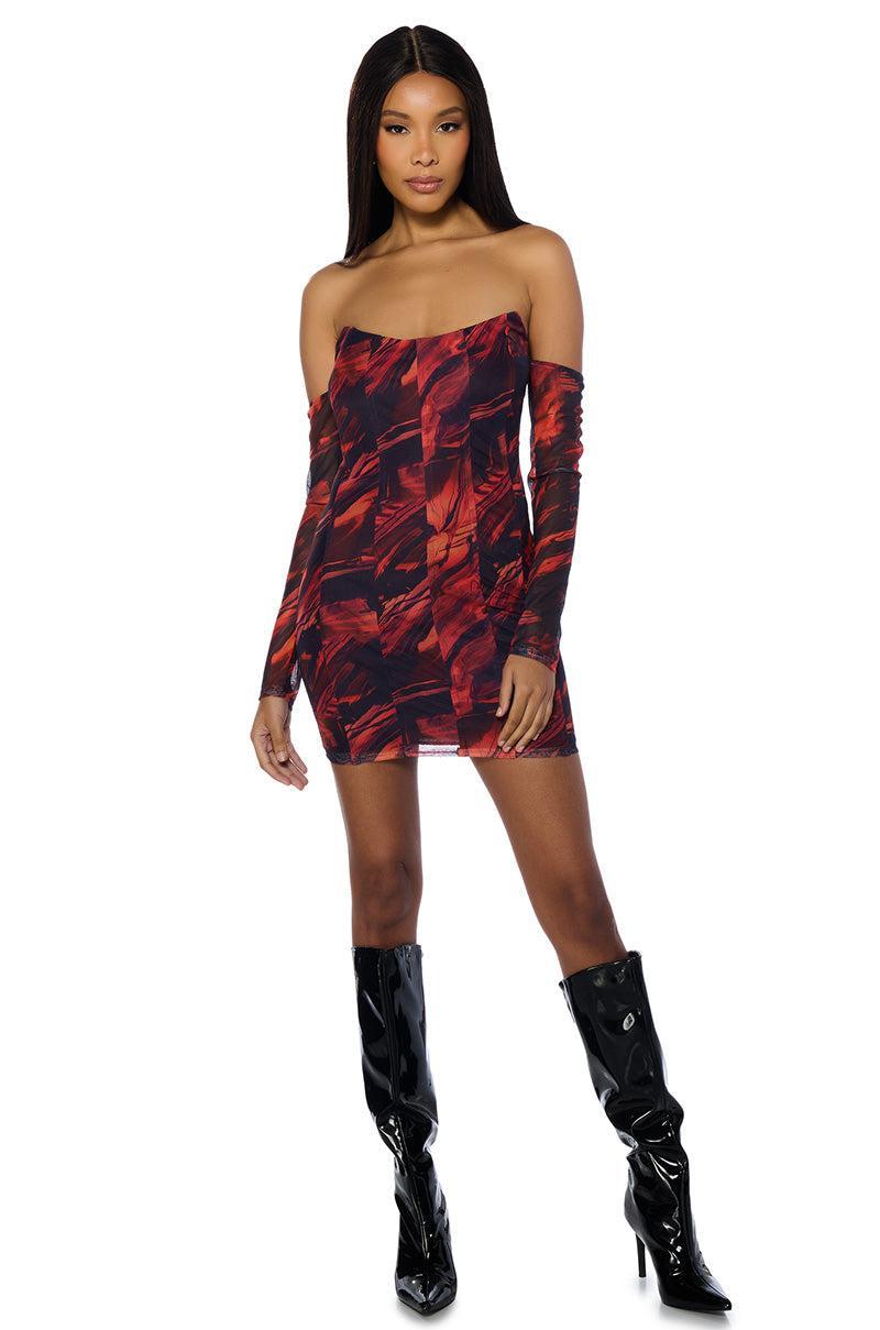 FIRE ME UP MESH MINI DRESS Product Image