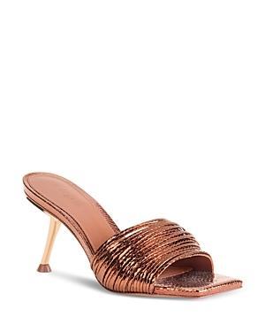 Cult Gaia Womens Giana Embossed Metallic Mule Sandals Product Image