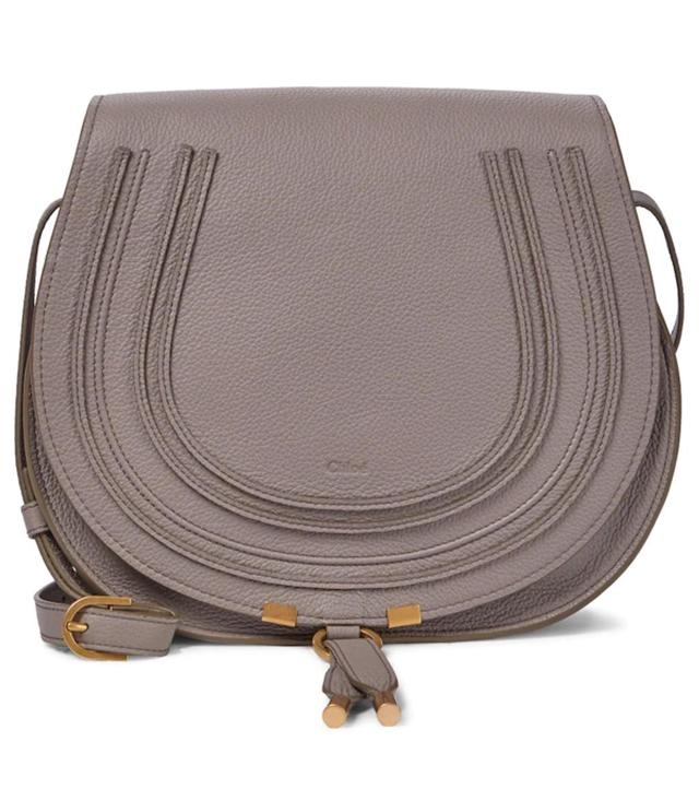 Marcie Medium Leather Crossbody Bag In Grey Product Image