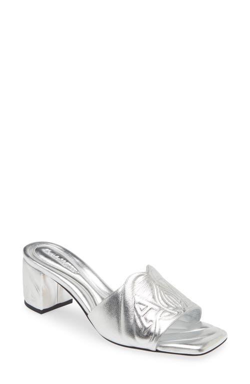 Alexander McQUEEN Womens Embossed Block Heel Slide Sandals Product Image