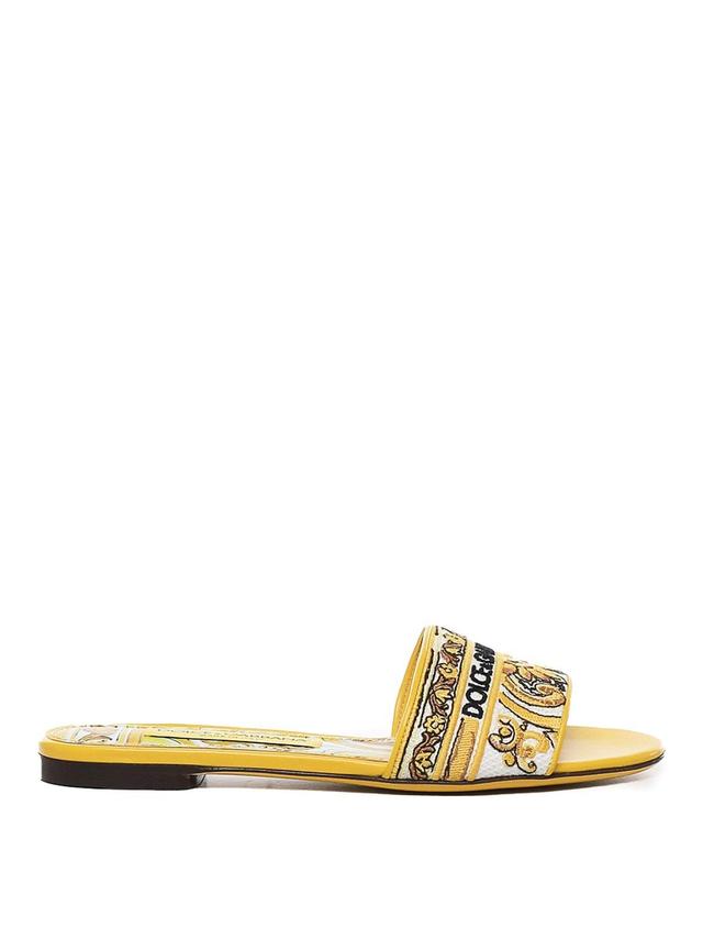 DOLCE & GABBANA Majolica Sandals In Amarillo Product Image