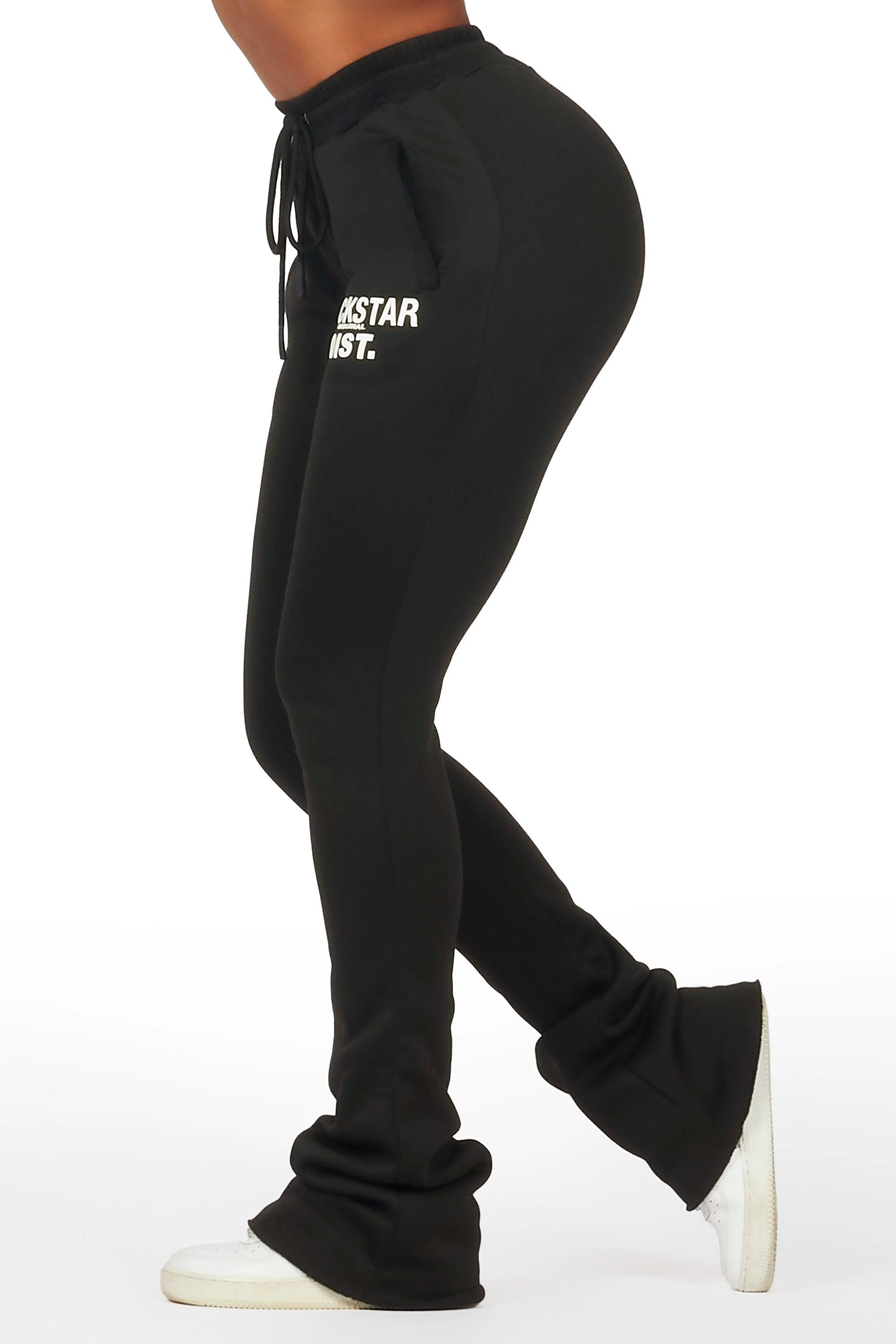 Juliana Black Super Stacked Track Pant Female Product Image