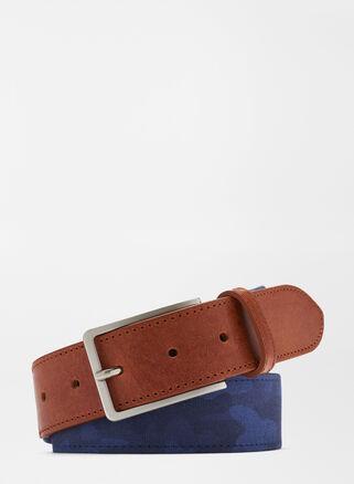 Peter Millar Mens Linear Camo Printed Belt | Color: Navy | Size: 34 Product Image