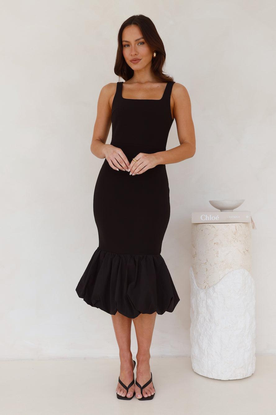 Once Upon A Time Bubble Midi Dress Black Product Image