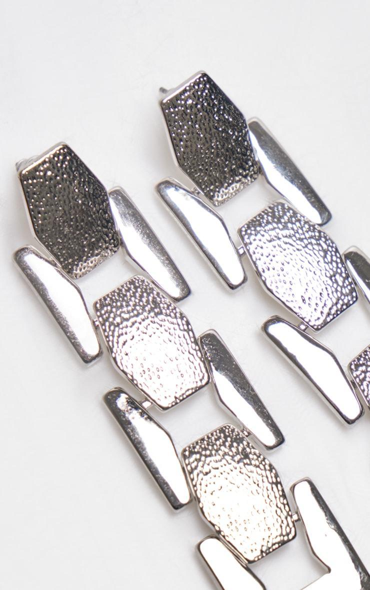 Silver Chunky Chain Drop Statement Earrings Product Image