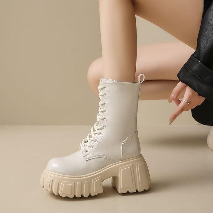 Platform Lace Up Short Boots product image