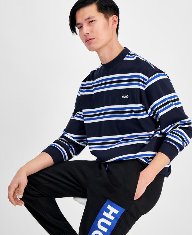 Hugo by Hugo Boss Mens Oversized-Fit Stripe Long-Sleeve T-Shirt Product Image