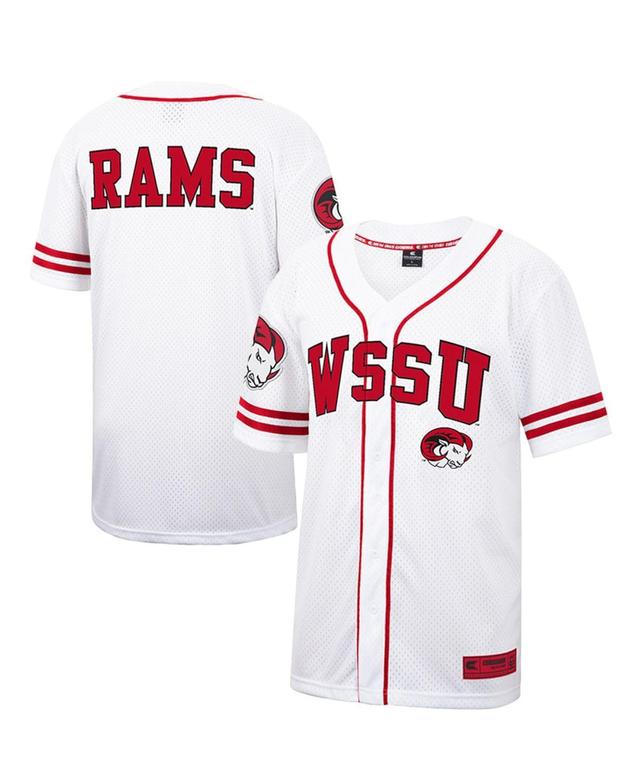 Mens Colosseum White and Red Winston-Salem State Rams Free Spirited Baseball Jersey - White, Red Product Image