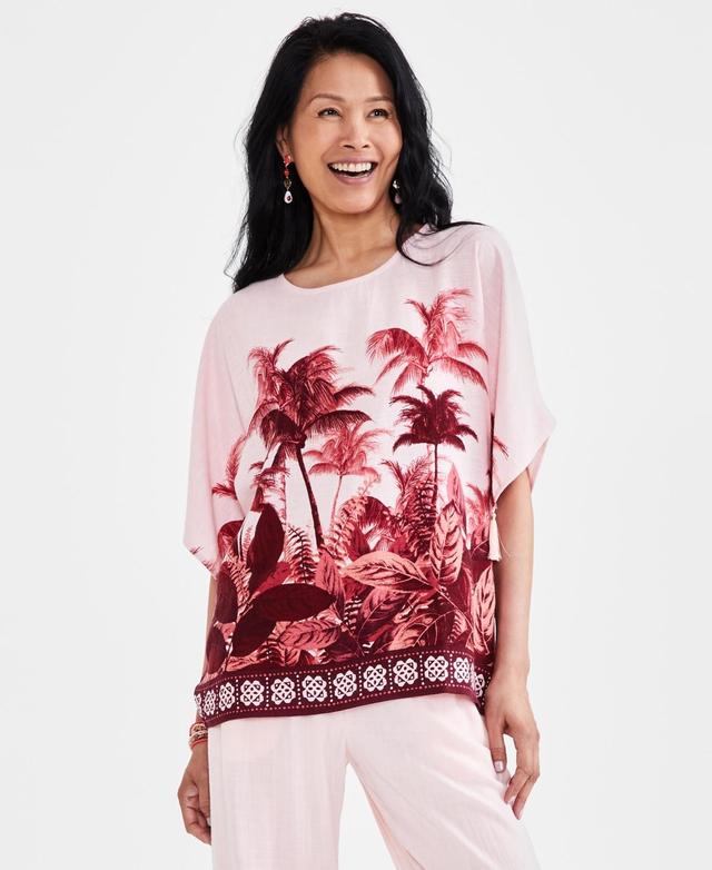 Women's Printed Dolman-Sleeve Top, Created for Macy's Product Image