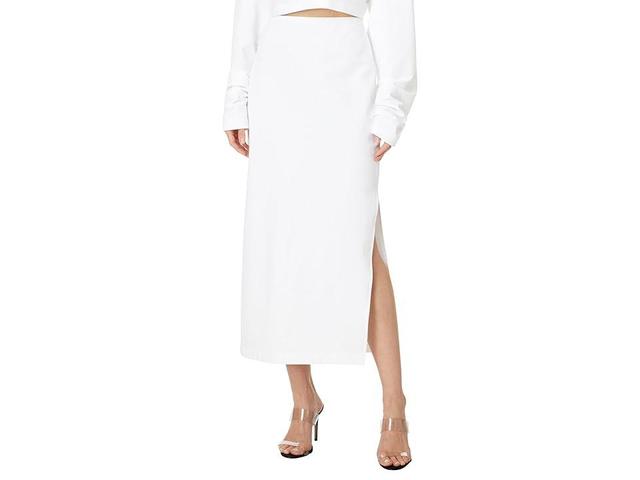 Norma Kamali Side Slit Midcalf Skirt (Snow ) Women's Skirt Product Image