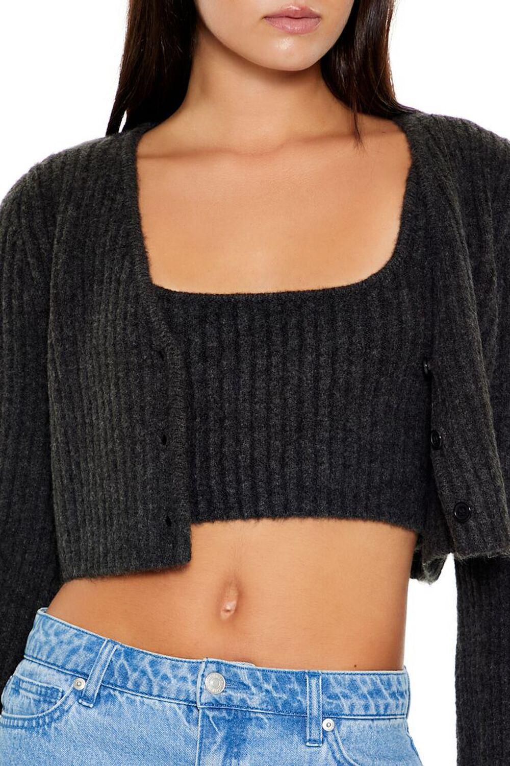 Chenille Sweater Crop Top & Cardigan Sweater | Forever 21 Product Image